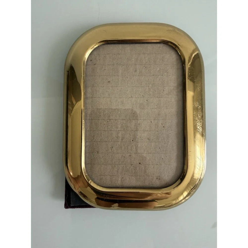 Vintage Boho Bronze Picture Frame Velvet Back Italian Style Decor